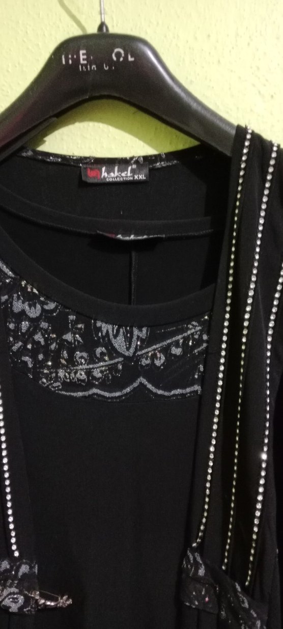 Uzun Kollu Siyah Gotik Kadın Elbise - Görsel 2