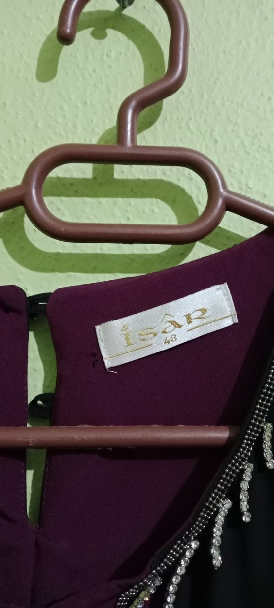 Uzun Mor Siyah Drapeli Gotik Elbise - Görsel 2