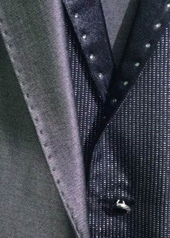 Düğmeli Siyah Erkek Takım Elbise Ceket - Görsel 2