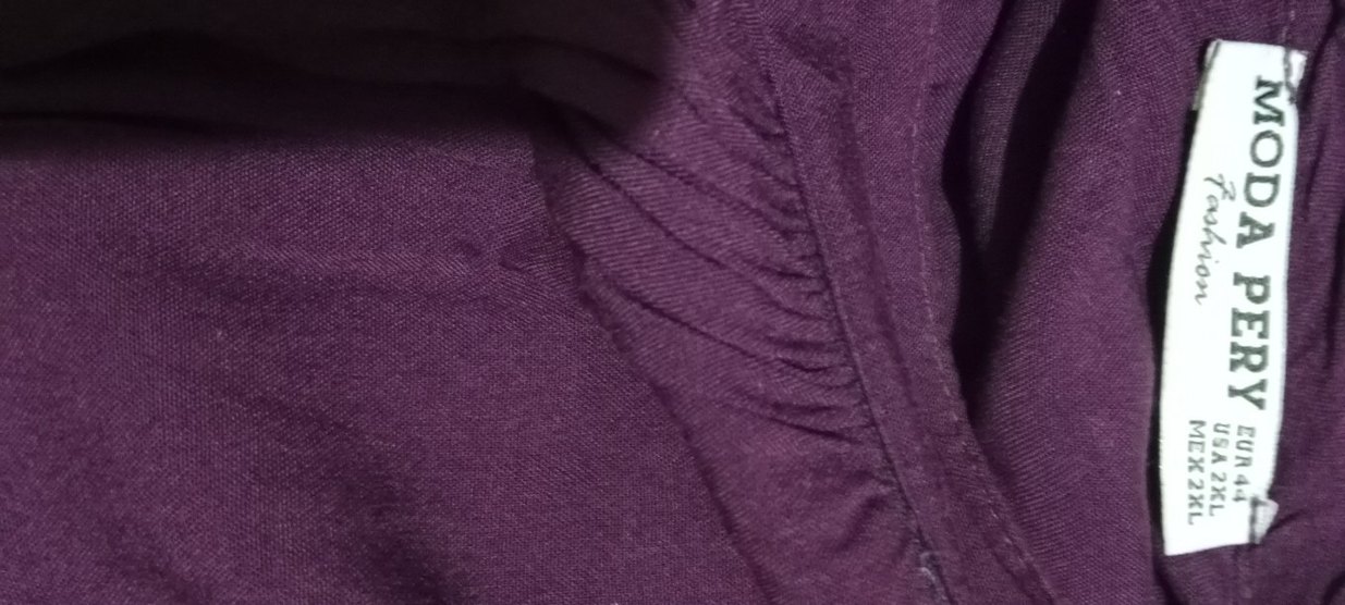 Mor Uzun Kollu Salaş Keten Tunik ikili takım - Görsel 2