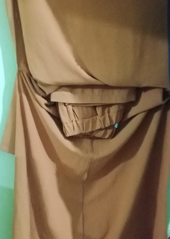 Bej Uzun Kollu Salaş Kadın Elbise - Görsel 2