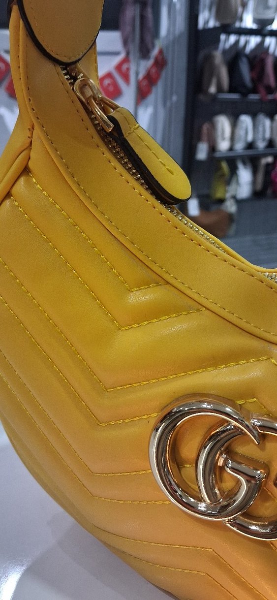 Sarı Deri Kadın Omuz Çantası - Görsel 4