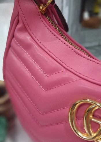 Parlak Pembe Deri Kadın Çanta - Görsel 3