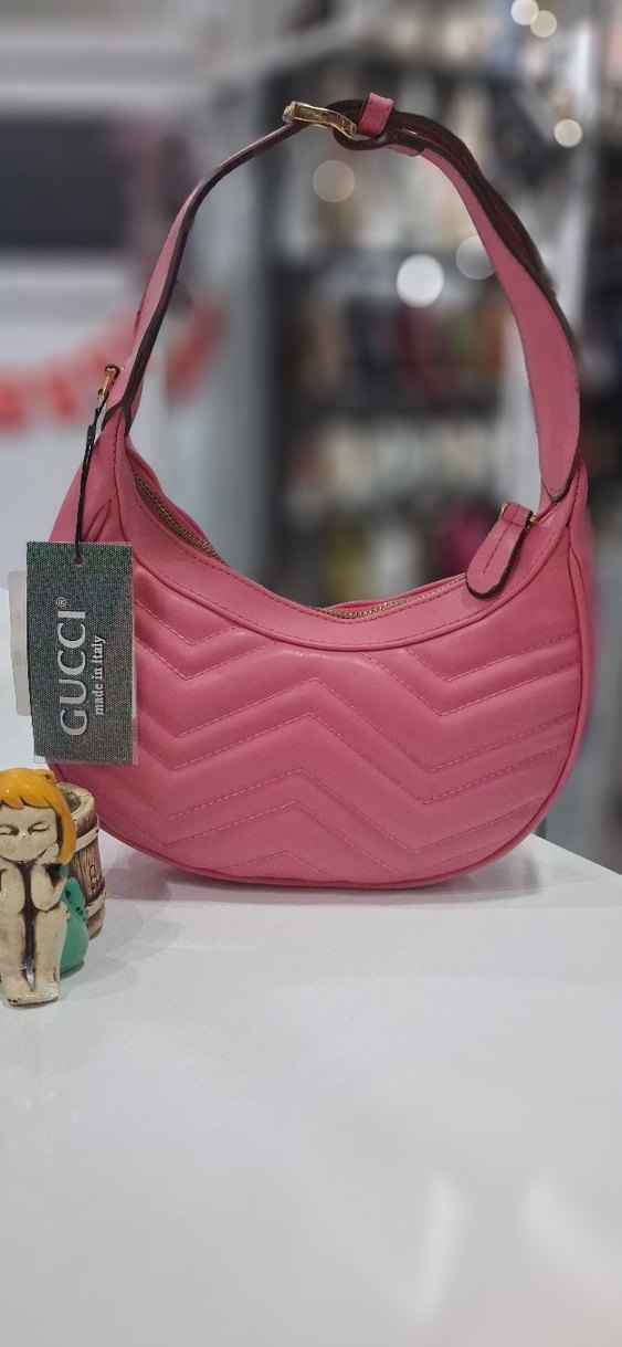 Parlak Pembe Deri Kadın Çanta - Görsel 2