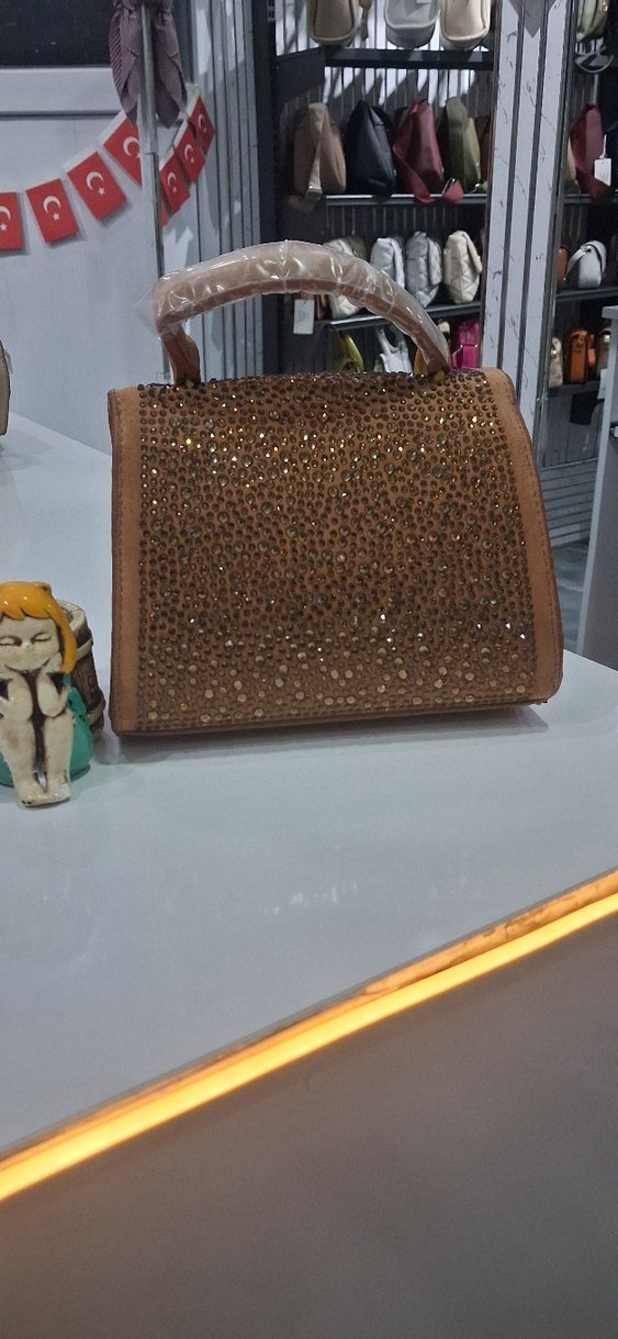 Parlak Kahverengi Süet Kadın Çanta - Görsel 2