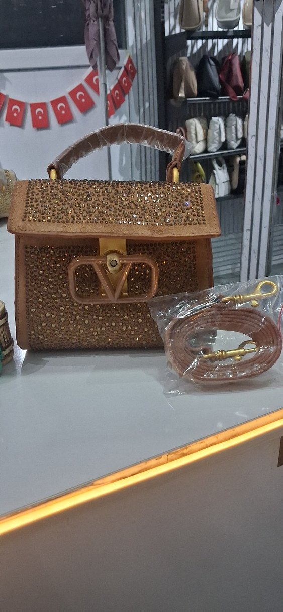 Parlak Kahverengi Süet Kadın Çanta - Görsel 4