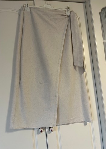 Bej Keten Uzun Salaş Etek - Görsel 2