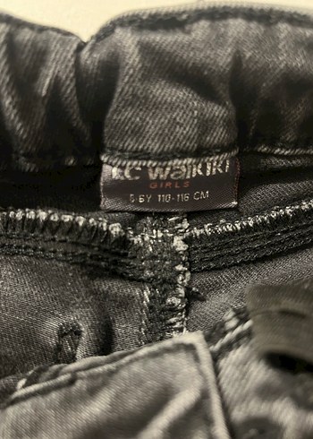 Düğmeli Nakışlı kız Çocuk Kot Pantolon - Görsel 3