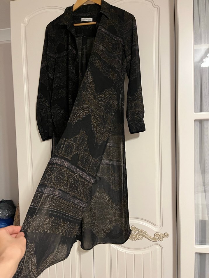 Uzun Siyah Bohem Kadın Tunik - Görsel 2