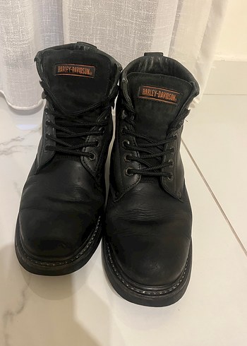 Siyah Deri Tokalı Biker erkek Bot - Görsel 3