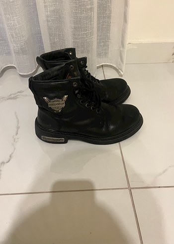 Siyah Deri Tokalı Biker erkek Bot - Görsel 4