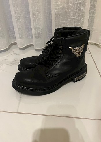 Siyah Deri Tokalı Biker erkek Bot - Görsel 2