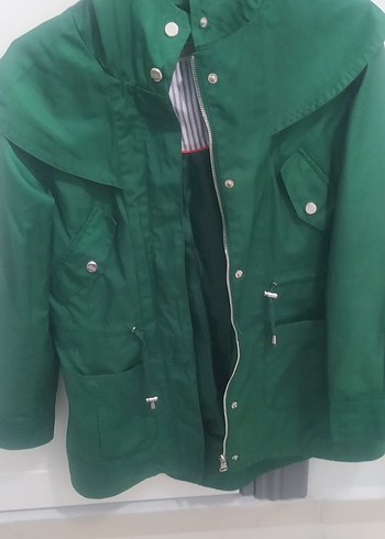 Düğmeli Yeşil Midi Kadın Ceket - Görsel 3