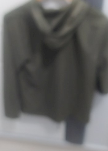 Haki renk Midi Kadın Ceket Fermuarlı - Görsel 2