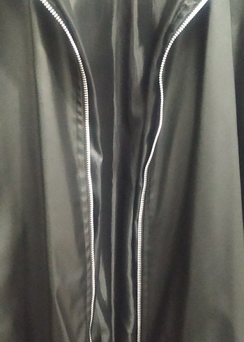 Siyah Parlak Fermuarlı Deri Kadın Ceket - Görsel 9