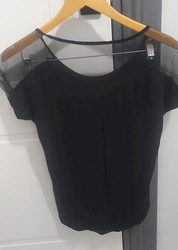 Siyah Baskılı Kadın Tişört - Görsel 3