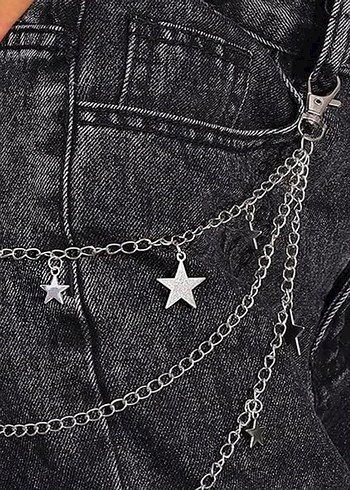 Yıldız Detaylı Gri Zincir Pantolon Aksesuarı - Görsel 3