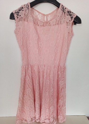 Pembe Baskılı Midi elbise - Görsel 6