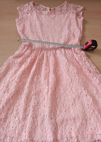 Pembe Baskılı Midi elbise - Görsel 4