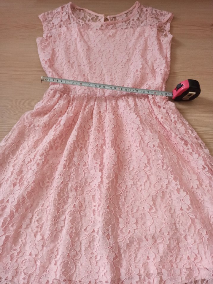 Pembe Baskılı Midi elbise - Görsel 4