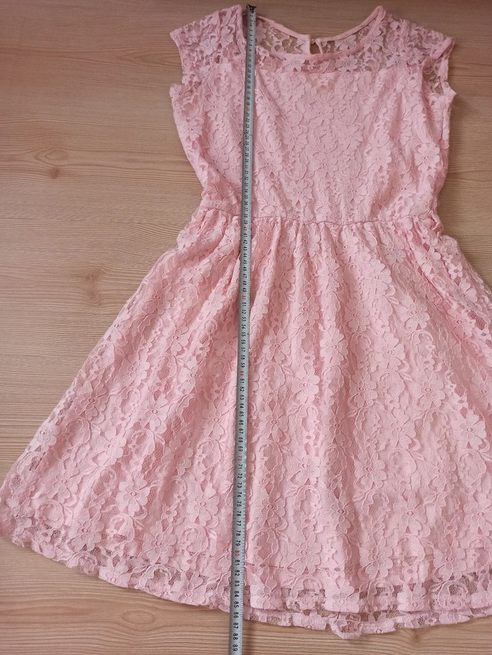 Pembe Baskılı Midi elbise - Görsel 2