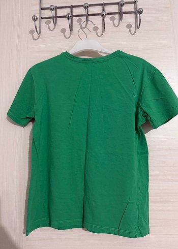 Yeşil Baskılı Kısa Kollu Salaş Tişört - Görsel 3