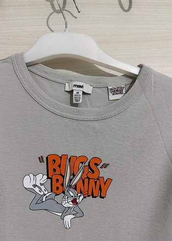 Gri Baskılı Kısa Kollu Kadın Tişört - Görsel 2