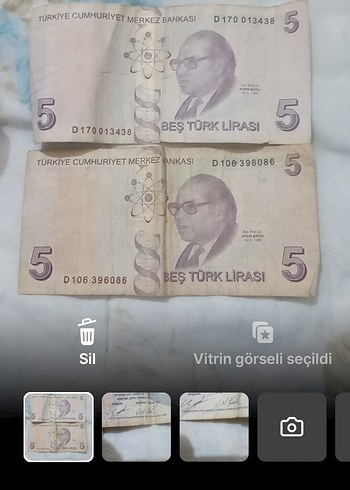 eski bankotlu 5 TL hatalı basım - Görsel 3