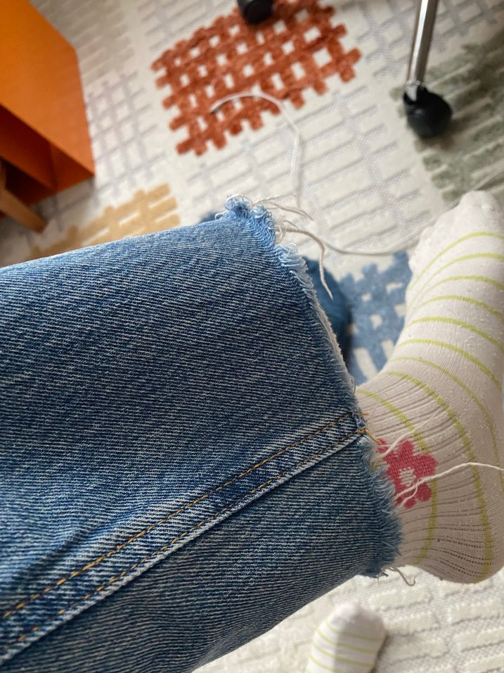 Mavi yüksek bel straight jean - Görsel 4