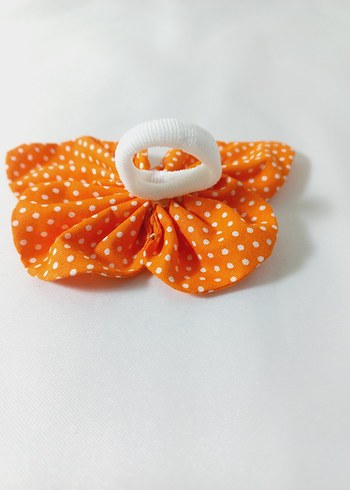 2li Turuncu Puantiyeli kelebek Desenli Fiyonk Toka - Görsel 7