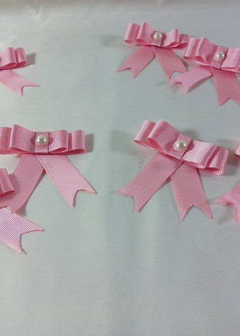 İnci Detaylı Pembe Kurdeleli Çocuk Toka - Görsel 6