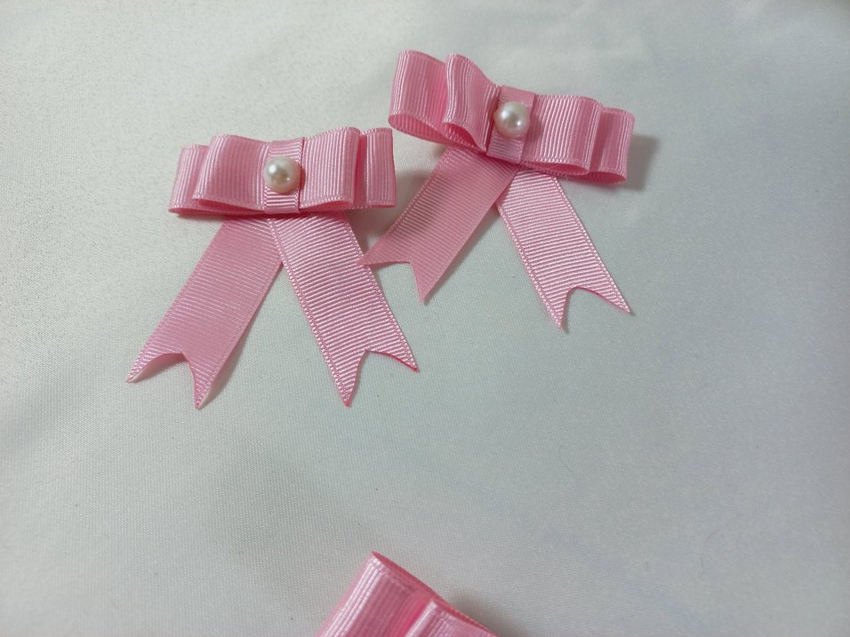 İnci Detaylı Pembe Kurdeleli Çocuk Toka - Görsel 4