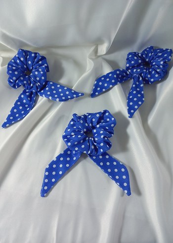 Mavi Puantiyeli Fiyonk Detaylı Saç Tokası - Görsel 2