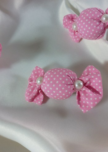 Puantiyeli Pembe şeker Çocuk Toka - Görsel 5