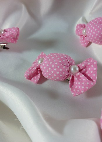 Puantiyeli Pembe şeker Çocuk Toka - Görsel 2