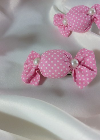 Puantiyeli Pembe şeker Çocuk Toka - Görsel 4