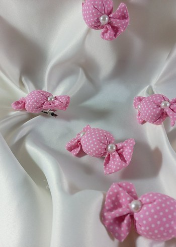 Puantiyeli Pembe şeker Çocuk Toka - Görsel 3