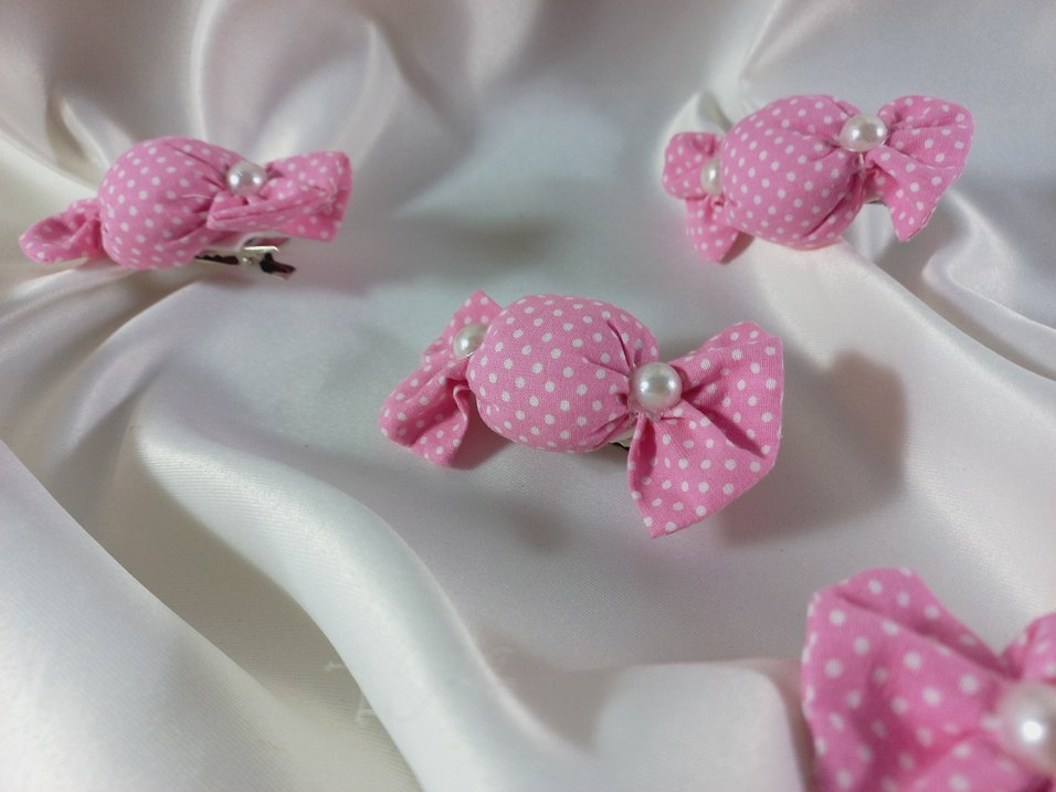 Puantiyeli Pembe şeker Çocuk Toka - Görsel 2