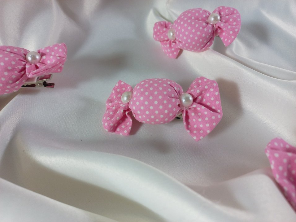 Puantiyeli Pembe şeker Çocuk Toka - Görsel 4