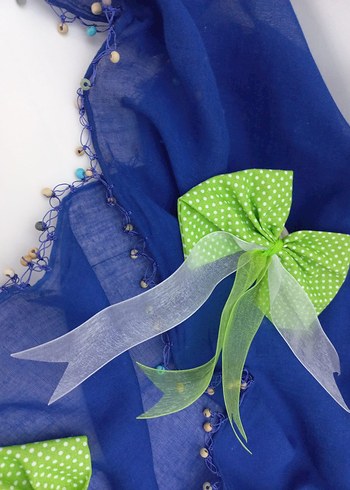 yeşil puantiyeli tül kuyruklu Saç Tokası - Görsel 7