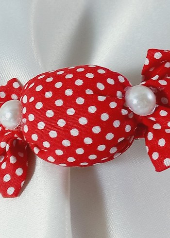 Kırmızı Puantiyeli  Saç Aksesuar seti - Görsel 2