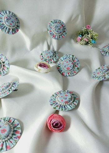 inci Detaylı Çok Renkli şapka şekilli Saç Tokası - Görsel 3