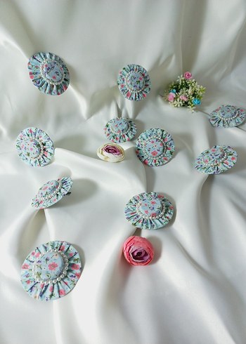 inci Detaylı Çok Renkli şapka şekilli Saç Tokası - Görsel 2