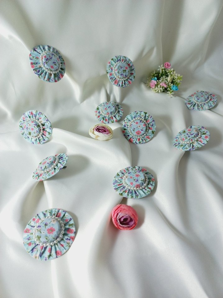 inci Detaylı Çok Renkli şapka şekilli Saç Tokası - Görsel 2