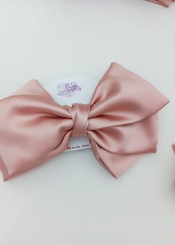 Pembe saten Fiyonk Toka seti - Görsel 2