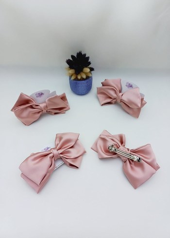 Pembe saten Fiyonk Toka seti - Görsel 6