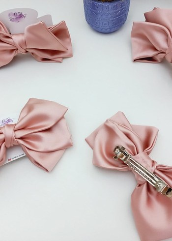 Pembe saten Fiyonk Toka seti - Görsel 10