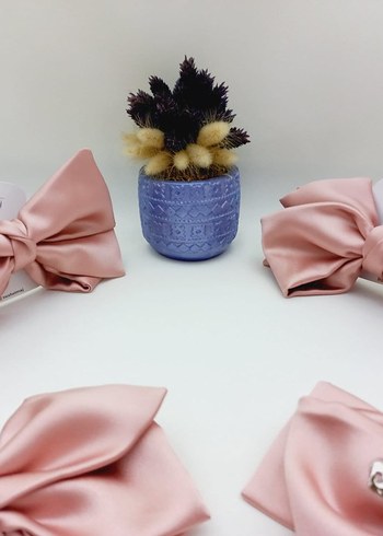 Pembe saten Fiyonk Toka seti - Görsel 4