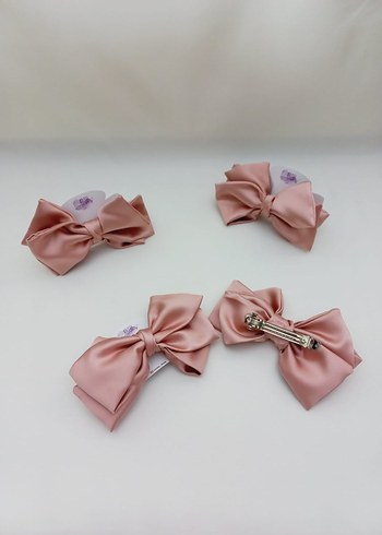 Pembe saten Fiyonk Toka seti - Görsel 5