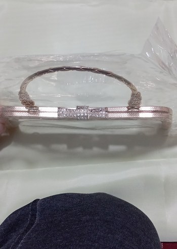 Bej Metal Tokalı Kadın Portföy Çanta - Görsel 2